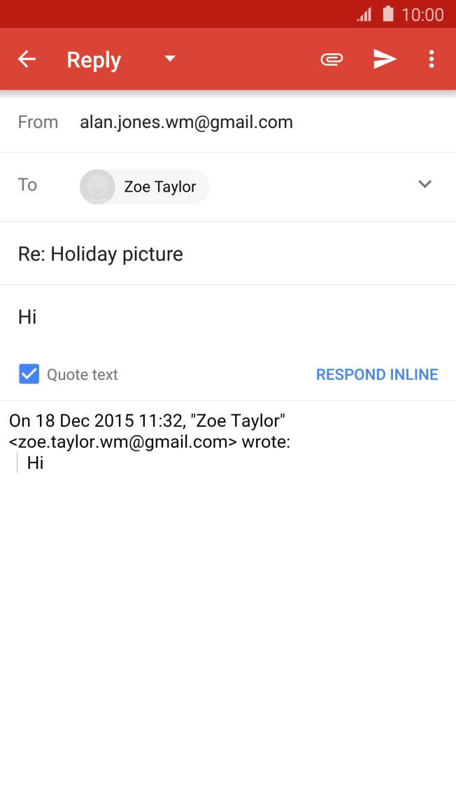 Write the required text and press the send icon.