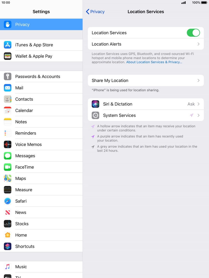 Press the required application.
