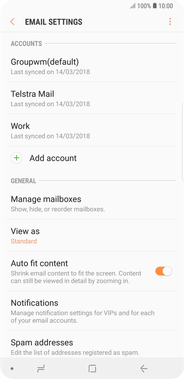 Press the required account.