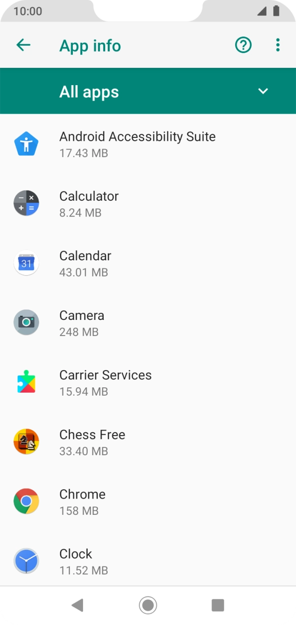 Press the required app.
