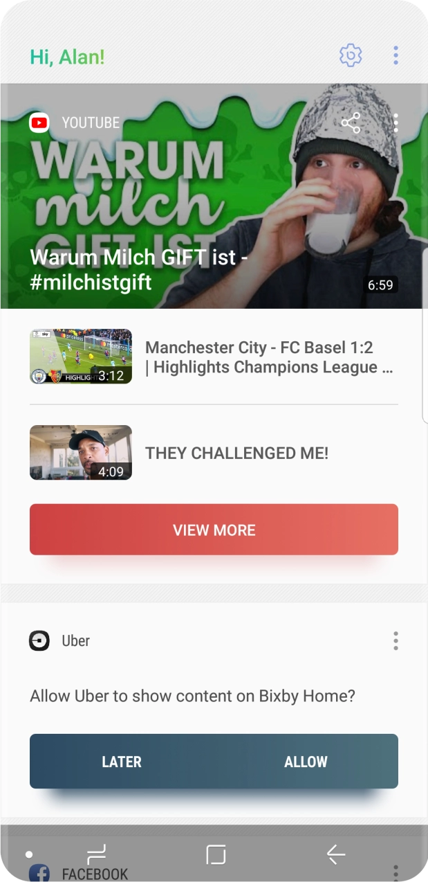 Press the Home key to return to the home screen.