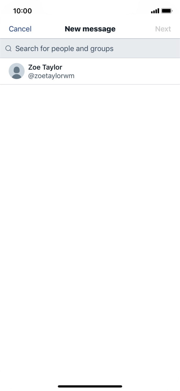 Press the search field and key in the first letters of the recipient's name. Press the search field and key in the first letters of the recipient's name.