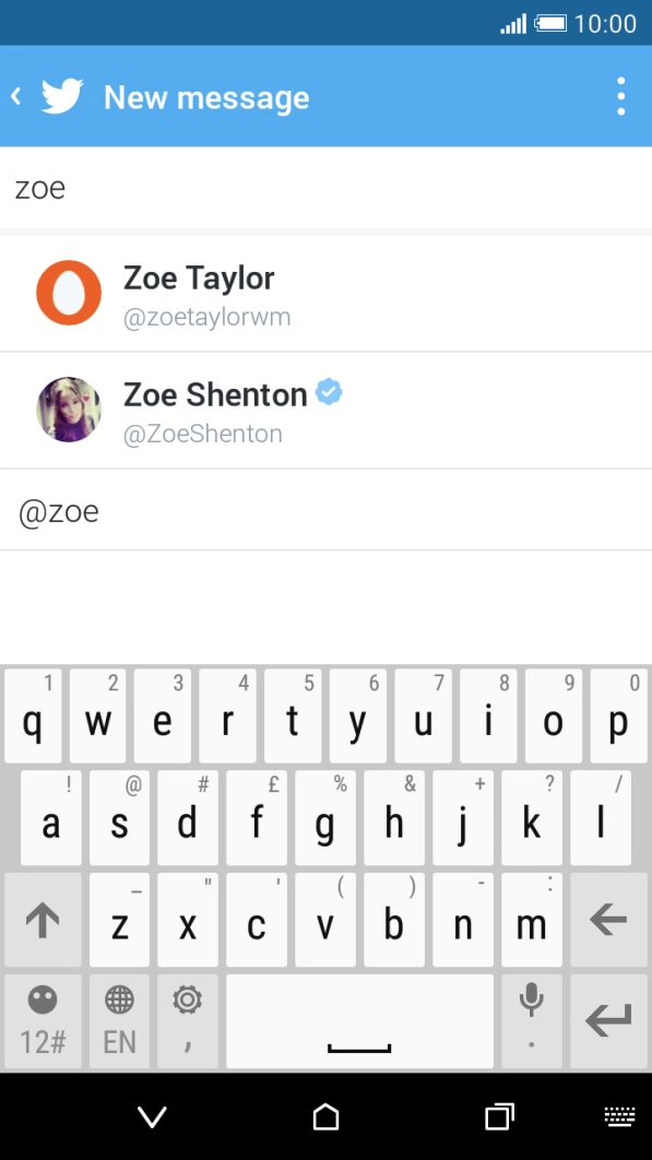Key in the first letters of the recipient's name and press the required contact.