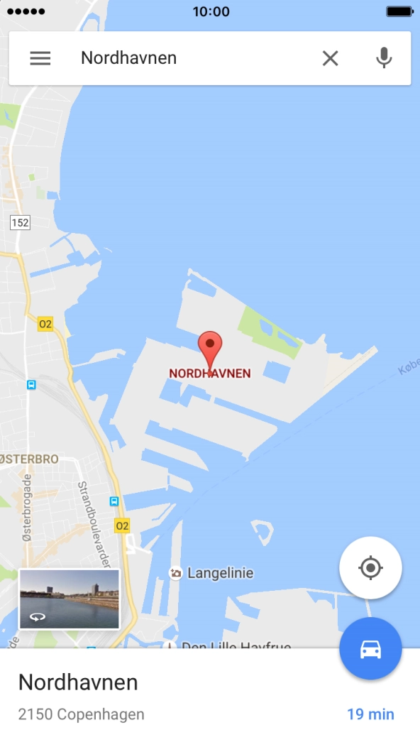 Press the destination at the bottom of the screen.