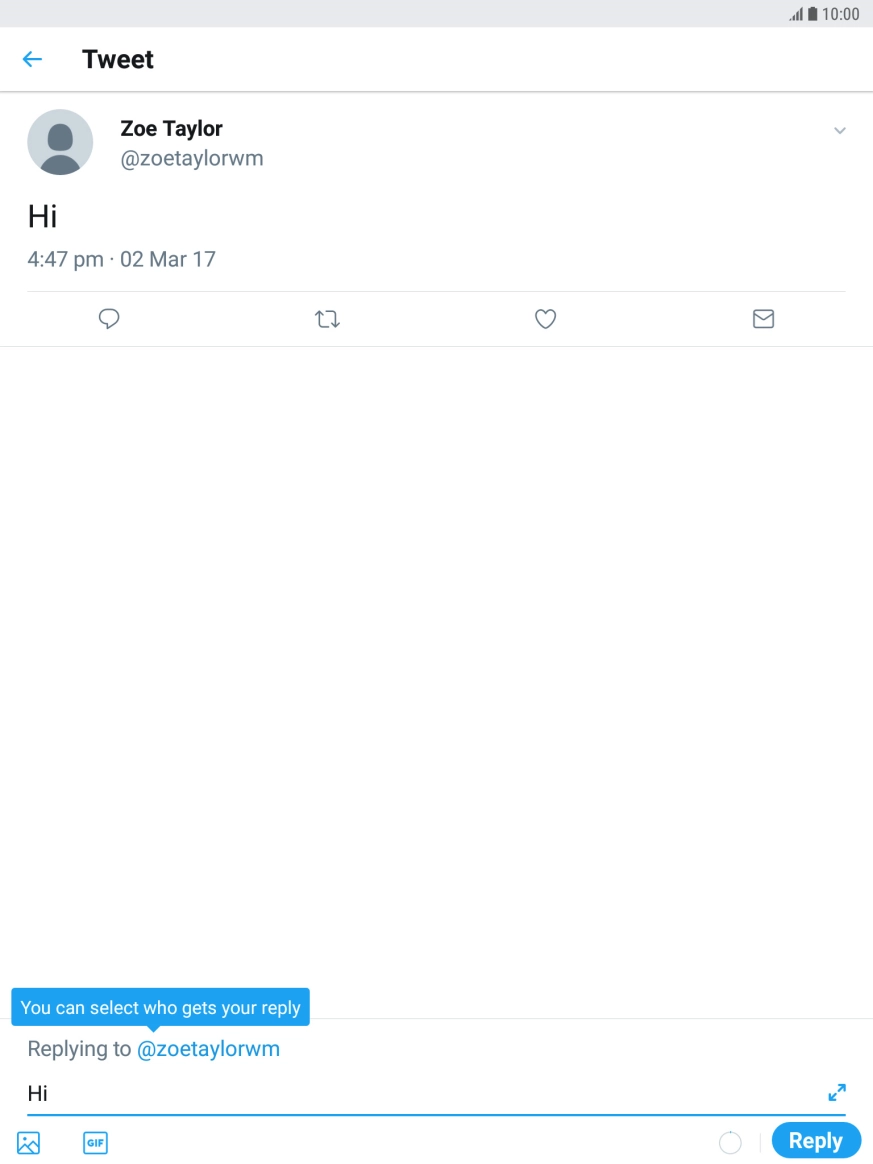 Write the required reply and press Reply.