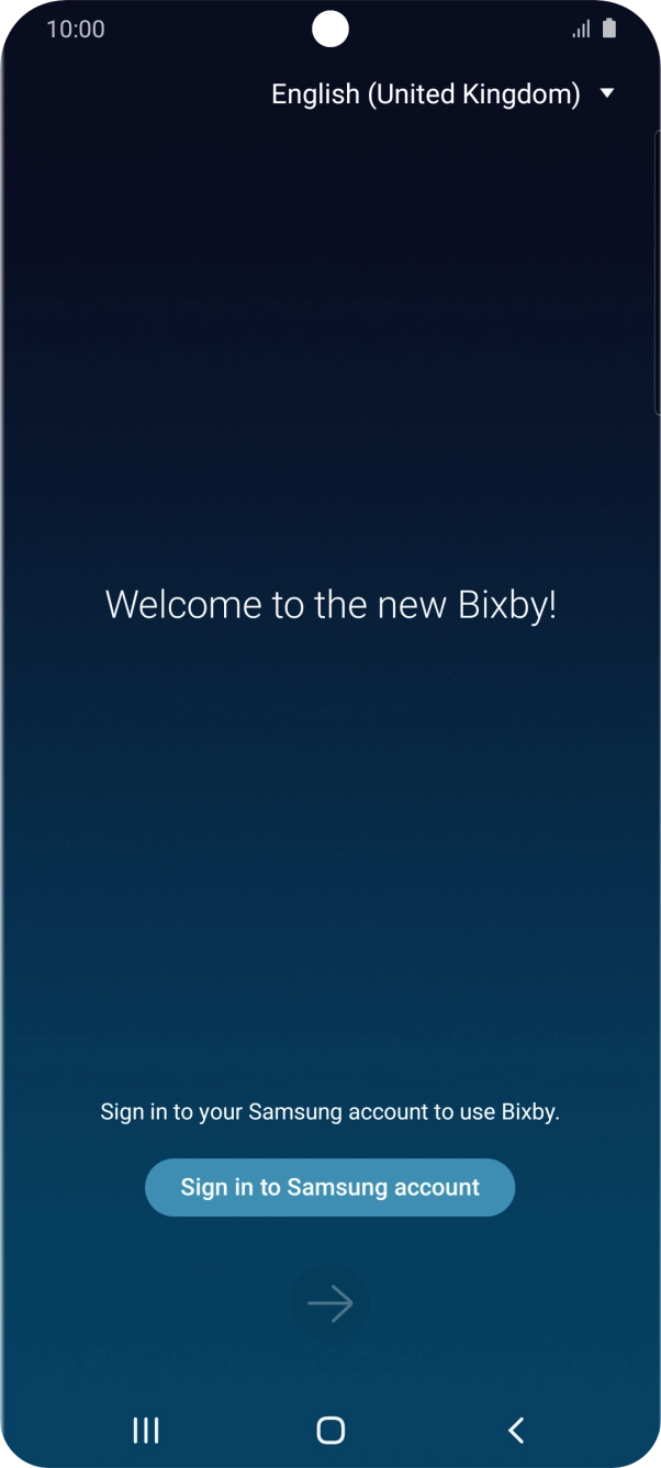 Press Sign in to Samsung account.