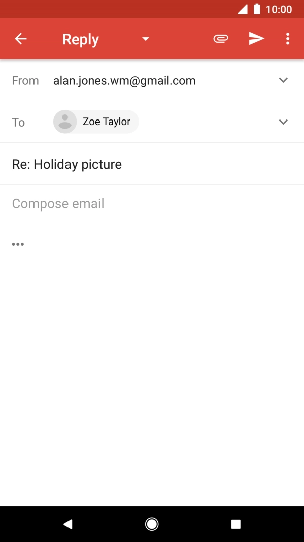 Press the text input field and write the required text.