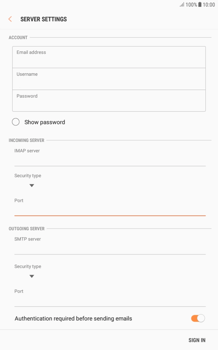 Press the field below 