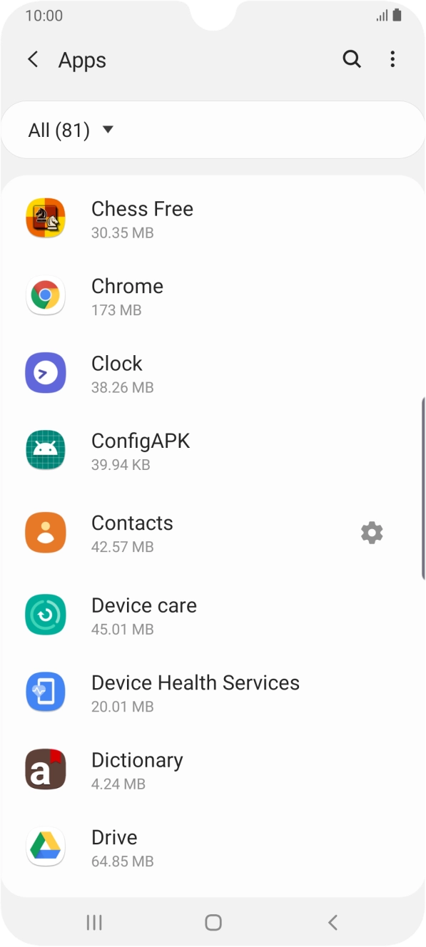 Press the required app.
