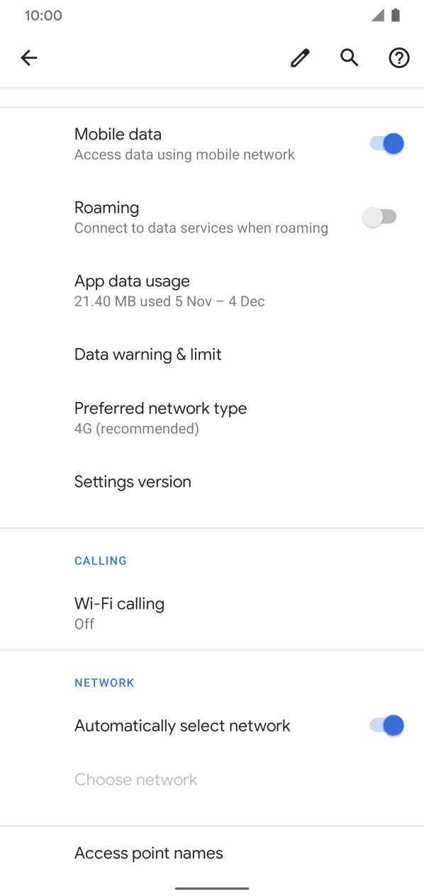 Press Access point names. Press Access point names.