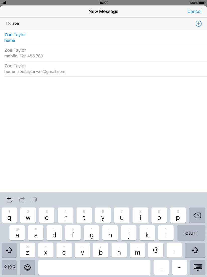 Press the required contact.