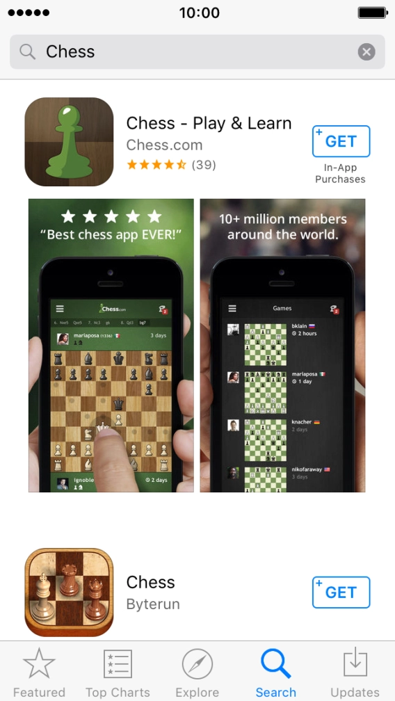 Press the required app.