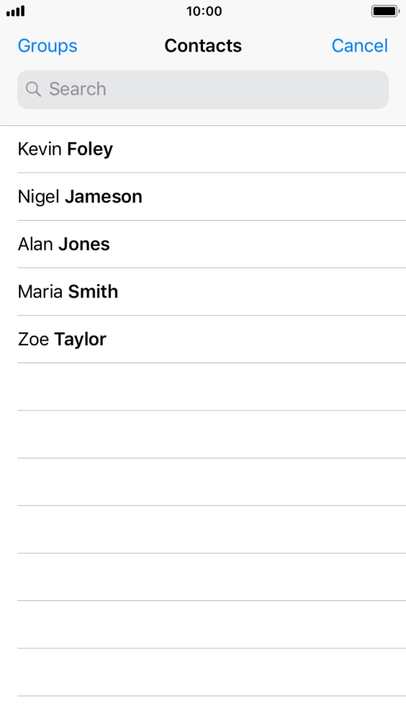 Press the required contact.