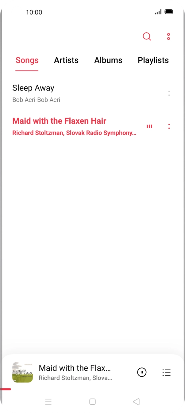 Press the song title at the bottom of the screen.