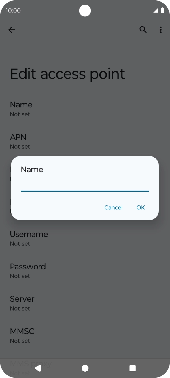 Key in Telstra Internet and press OK.