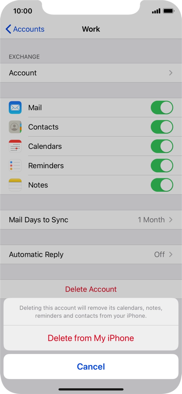 Press Delete from My iPhone.