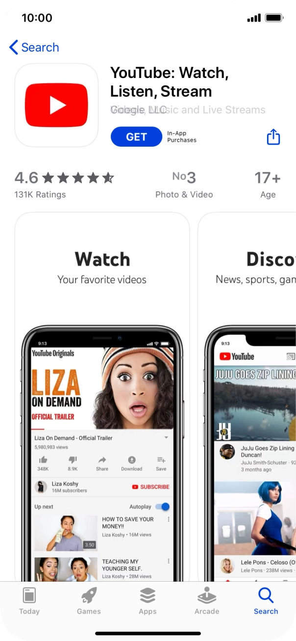 Press GET and follow the instructions on the screen to install the app.