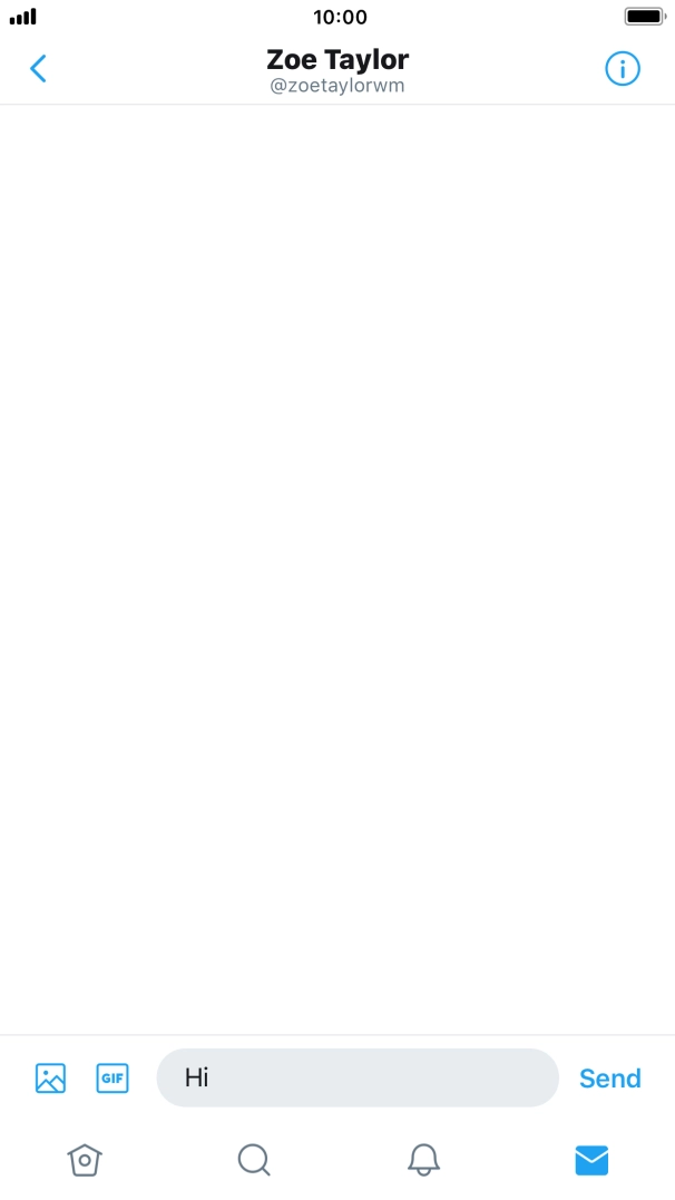 Write the required message and press Send.