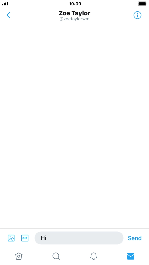 Write the required message and press Send.