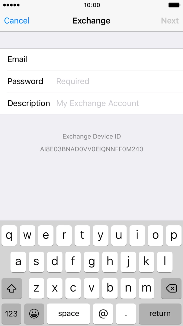 Press Password and key in the password for your email account. Press Password and key in the password for your email account.