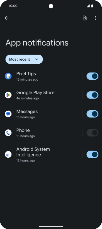Press the drop down list. Press the drop down list.