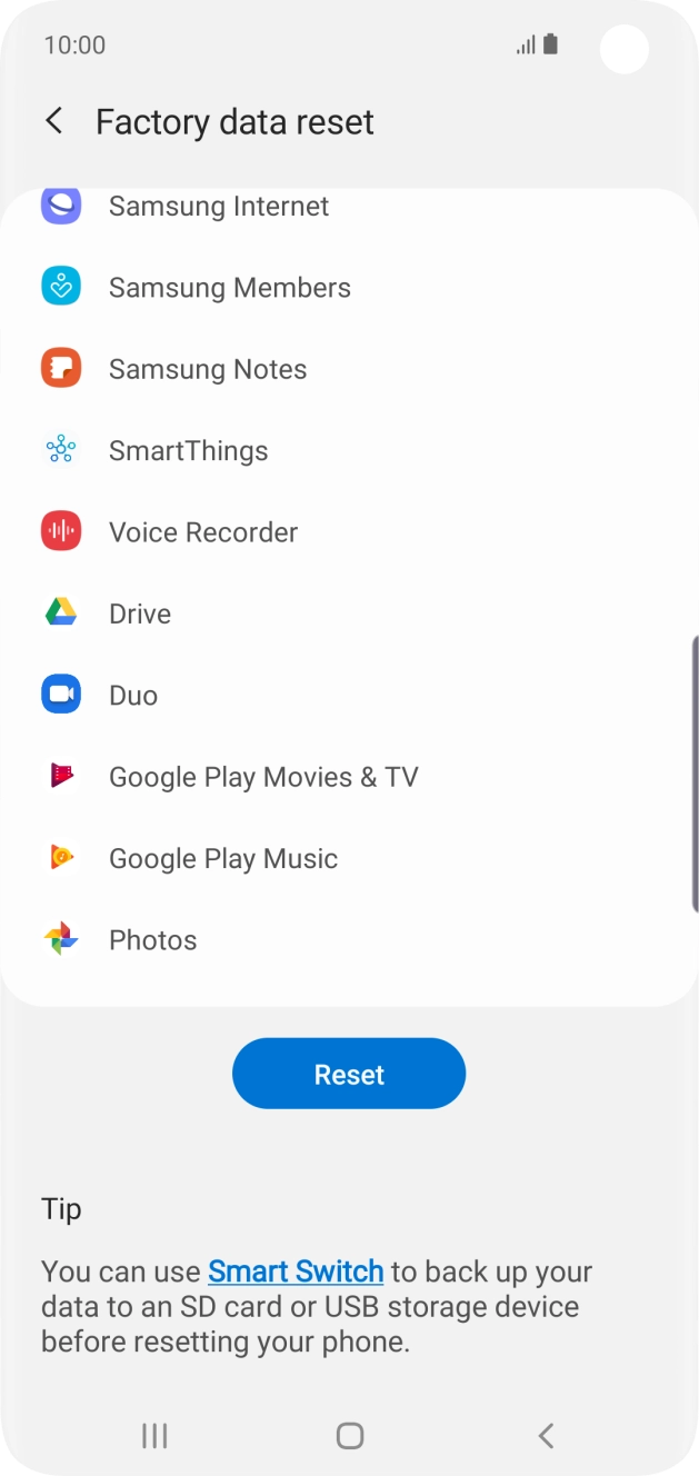 Press Reset. Press Reset.