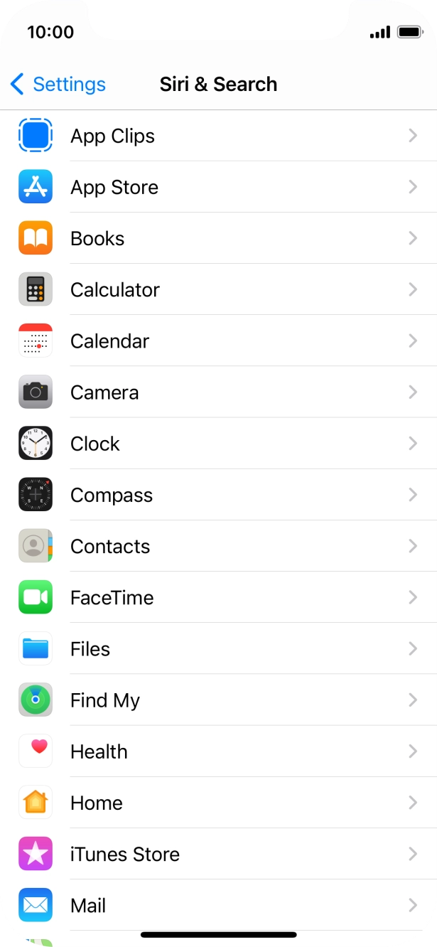 Press the required application.