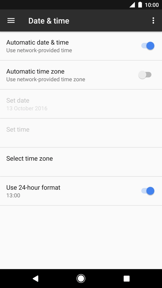 Press Automatic time zone to turn on the function.