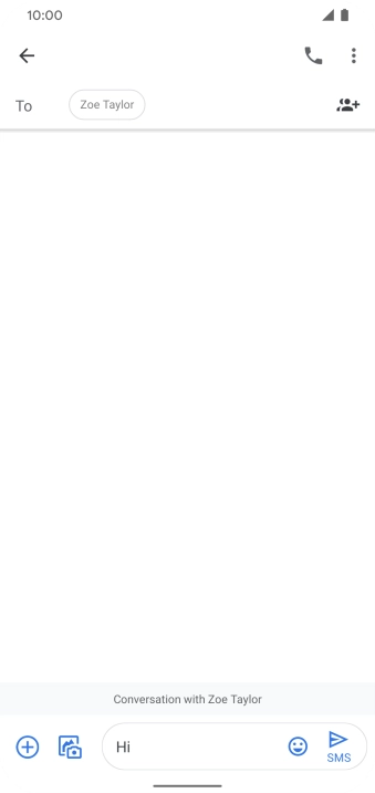 Press the send icon when you've finished your text message.