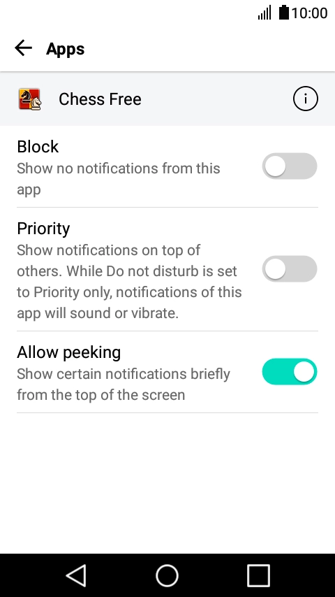 Press Block to turn the function on or off.