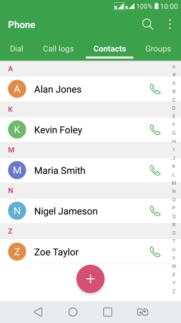 Press the new contact icon.