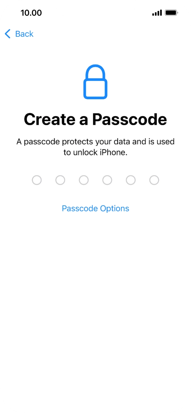 Press Passcode Options.