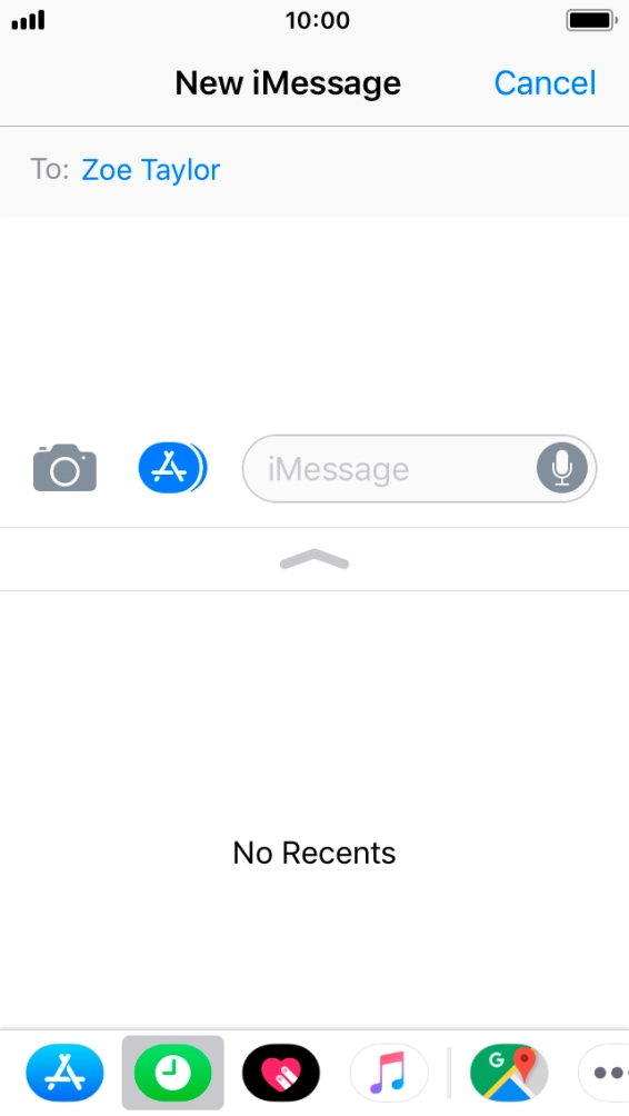 You can also send pictures, video clips, audio files and different effects in your iMessage. Follow the instructions on the screen to send your iMessage with the required content.
