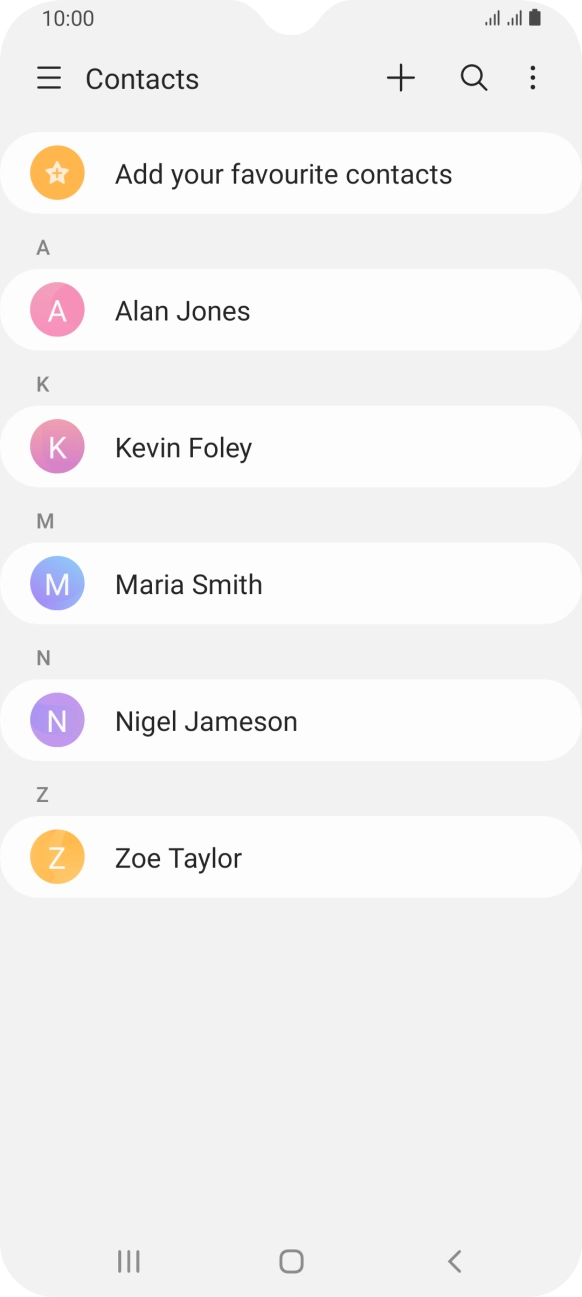 Press the new contact icon.
