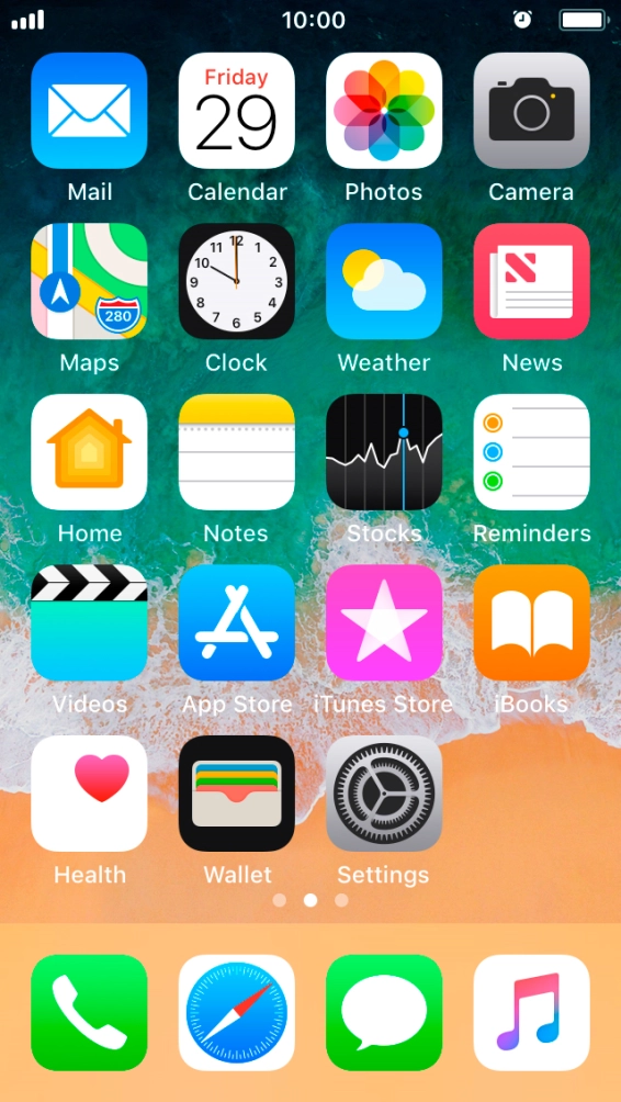 The alarm icon shows that the alarm is set.