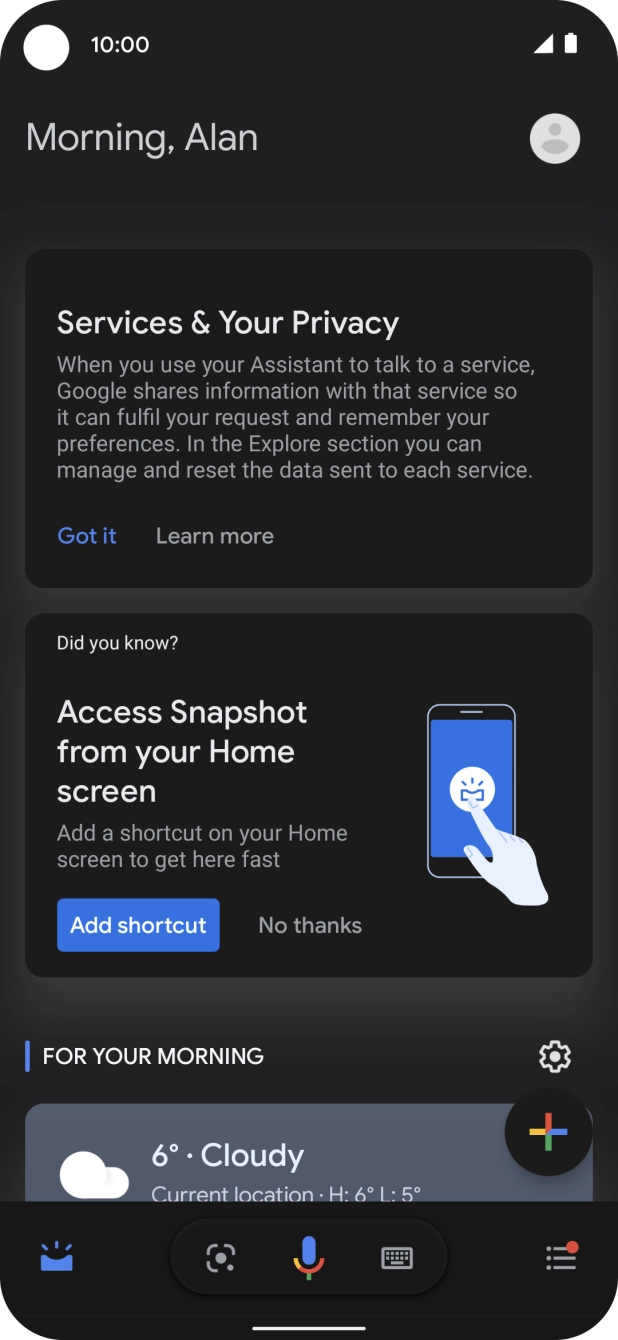 Press the profile icon. Press the profile icon.