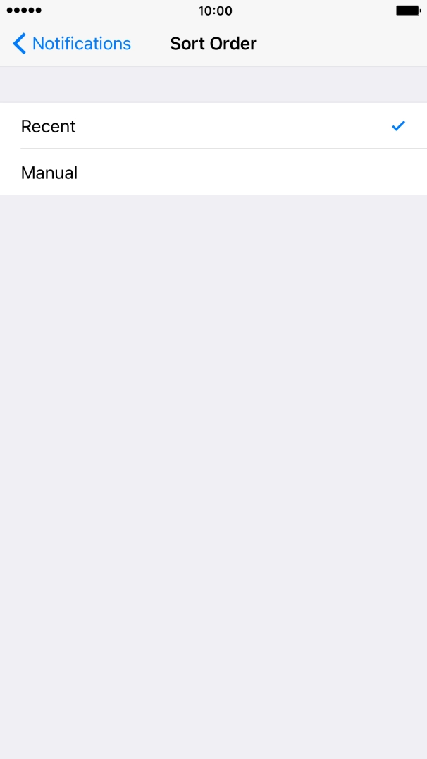 Press Recent to sort push notifications by time.