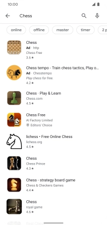 Press the required app. Press the required app.