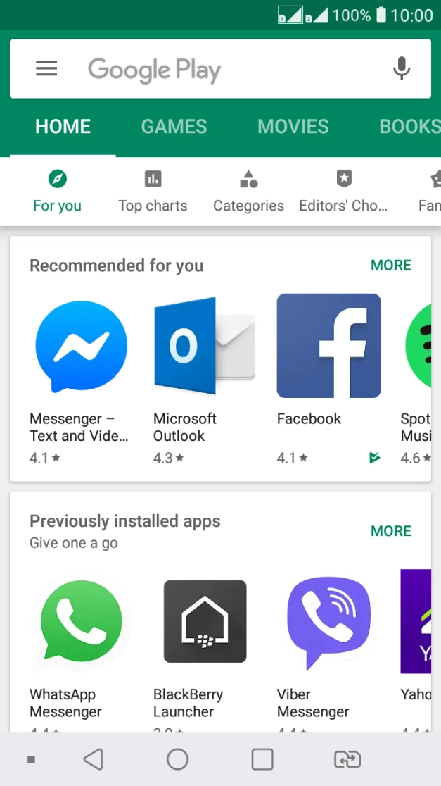 Press the search field.