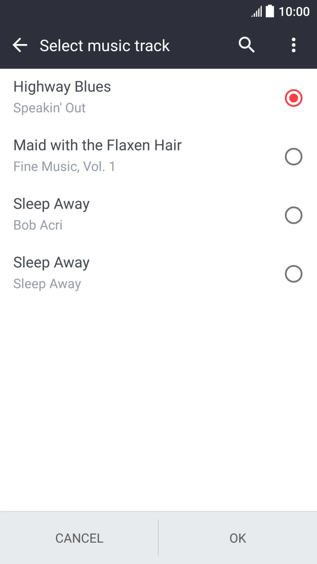 Once you've found a ring tone you like, press OK.