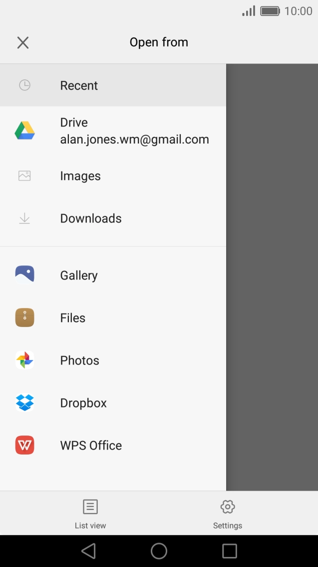 Press Images and go to the required folder.