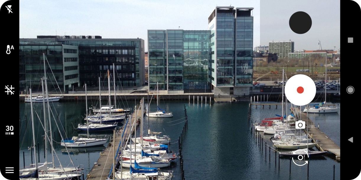 If the video recorder is turned on, press the camera icon.