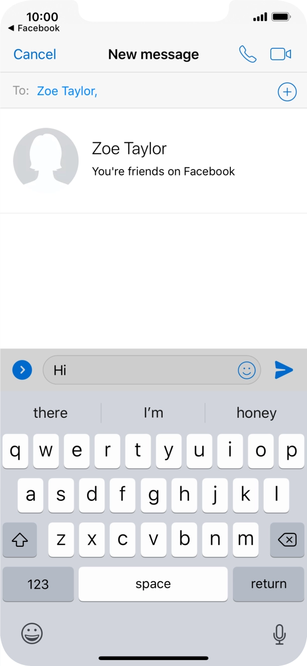 Write the required message and press the send icon.