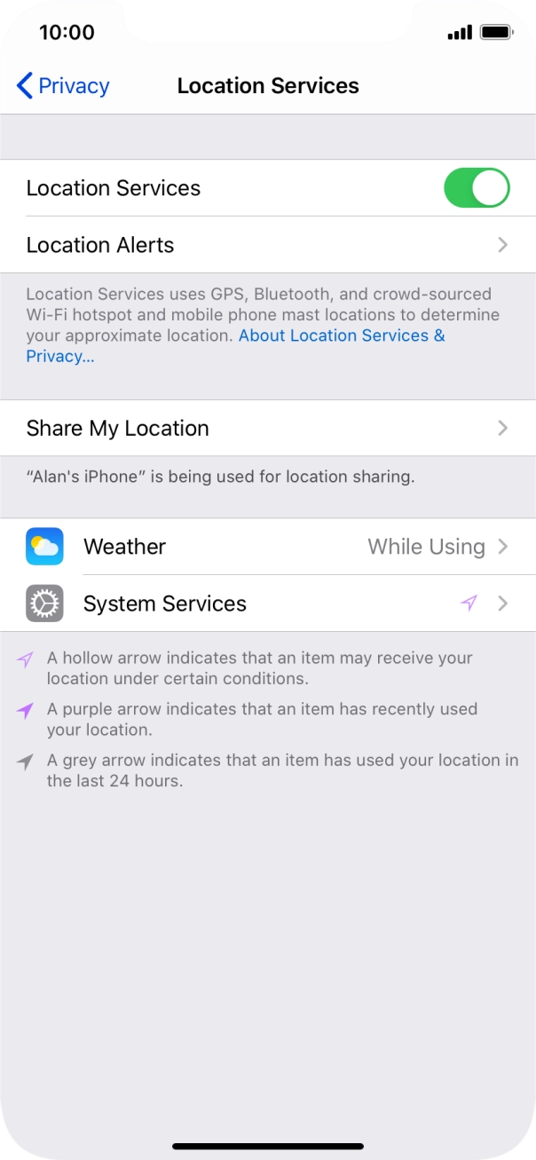Press the required app.