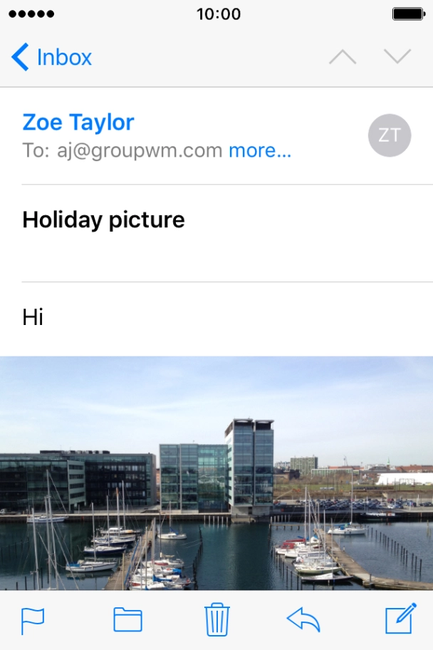 Press the reply icon.