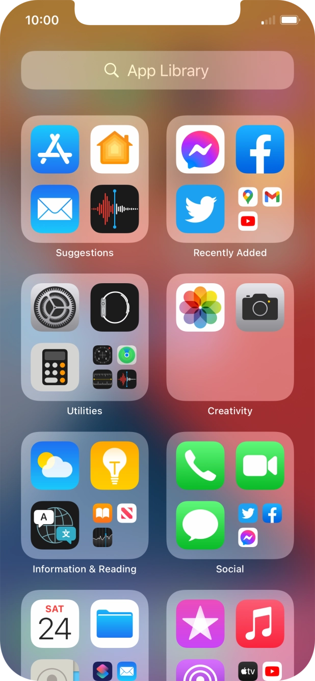 Press the required app. Press the required app.