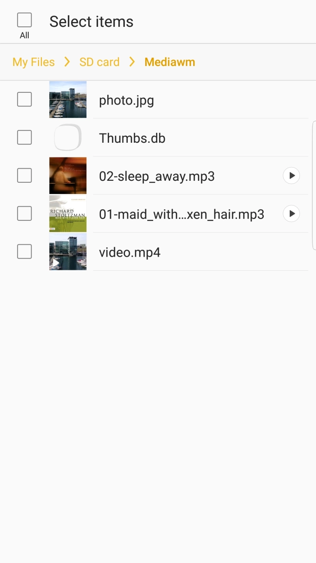 Press the required file.
