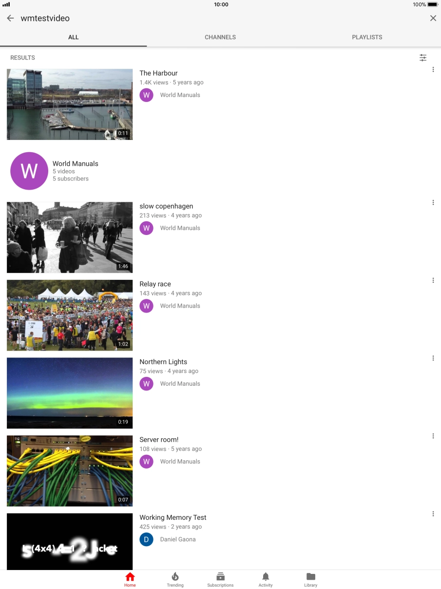 Press the required video clip.