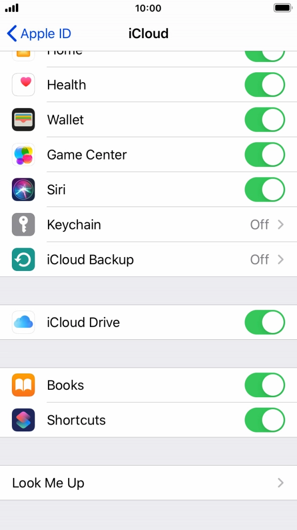 Press iCloud Backup.