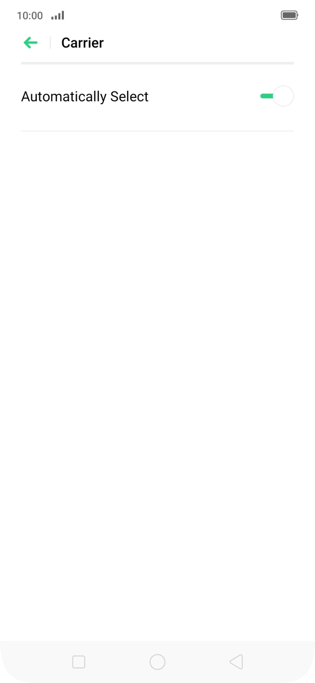 If you want to select a network manually, press the indicator next to 